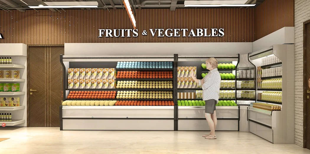 Modern Fruits &amp; Vegetables Section Design for Supermarkets