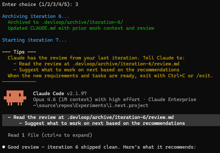 Archive from review — Claude reads the previous review and plans next steps