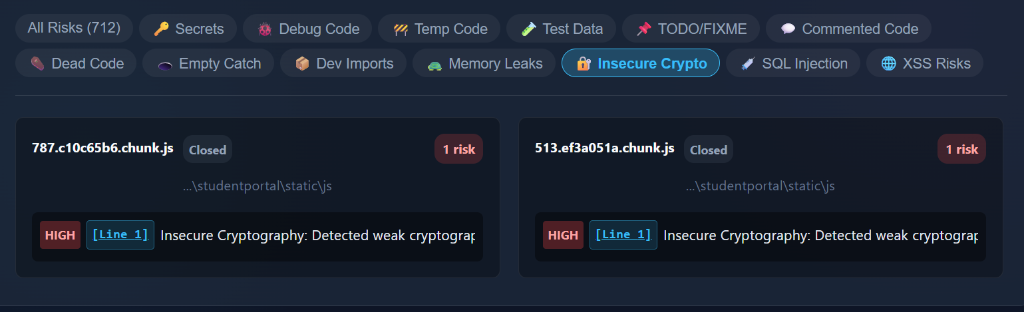 Insecure Crypto Dashboard