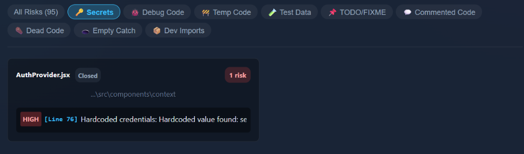 Secrets Dashboard