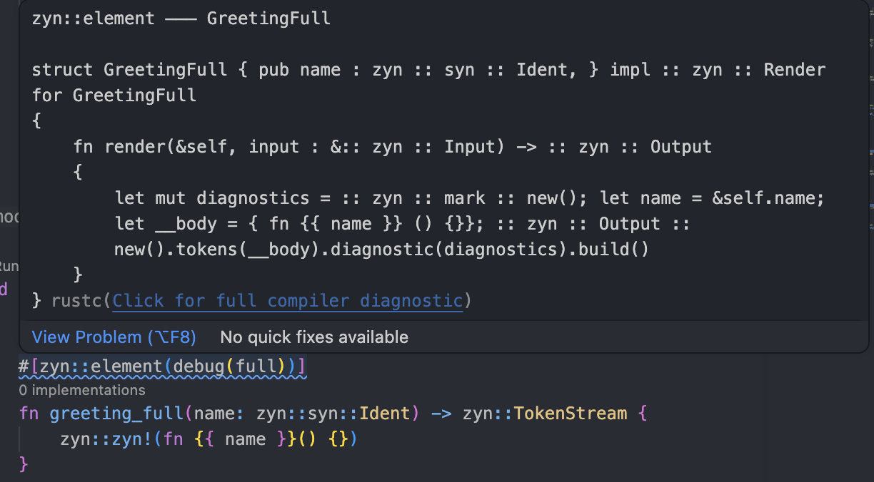 Full output — raw inline diagnostic