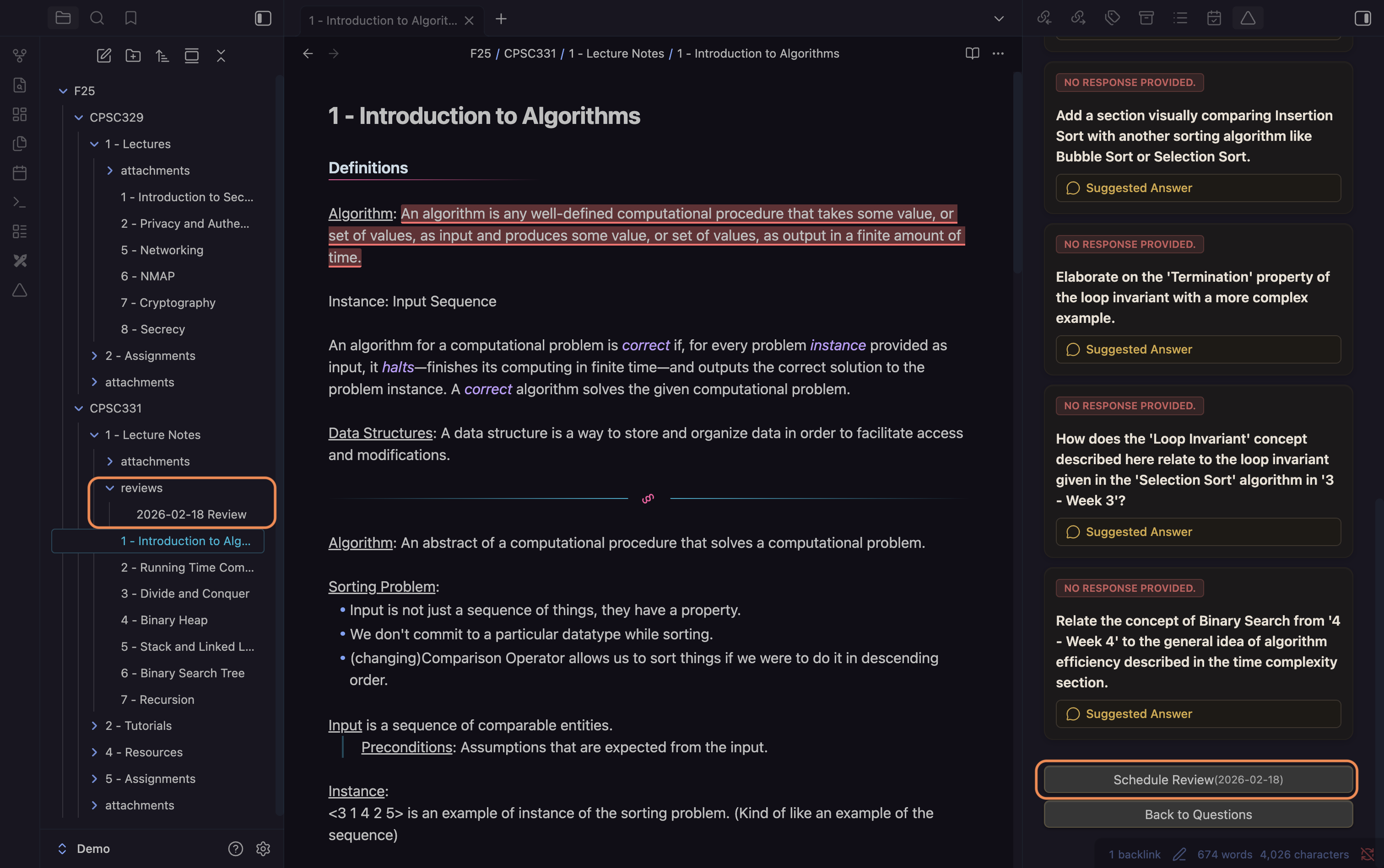 Spaced Repetition Integration Example