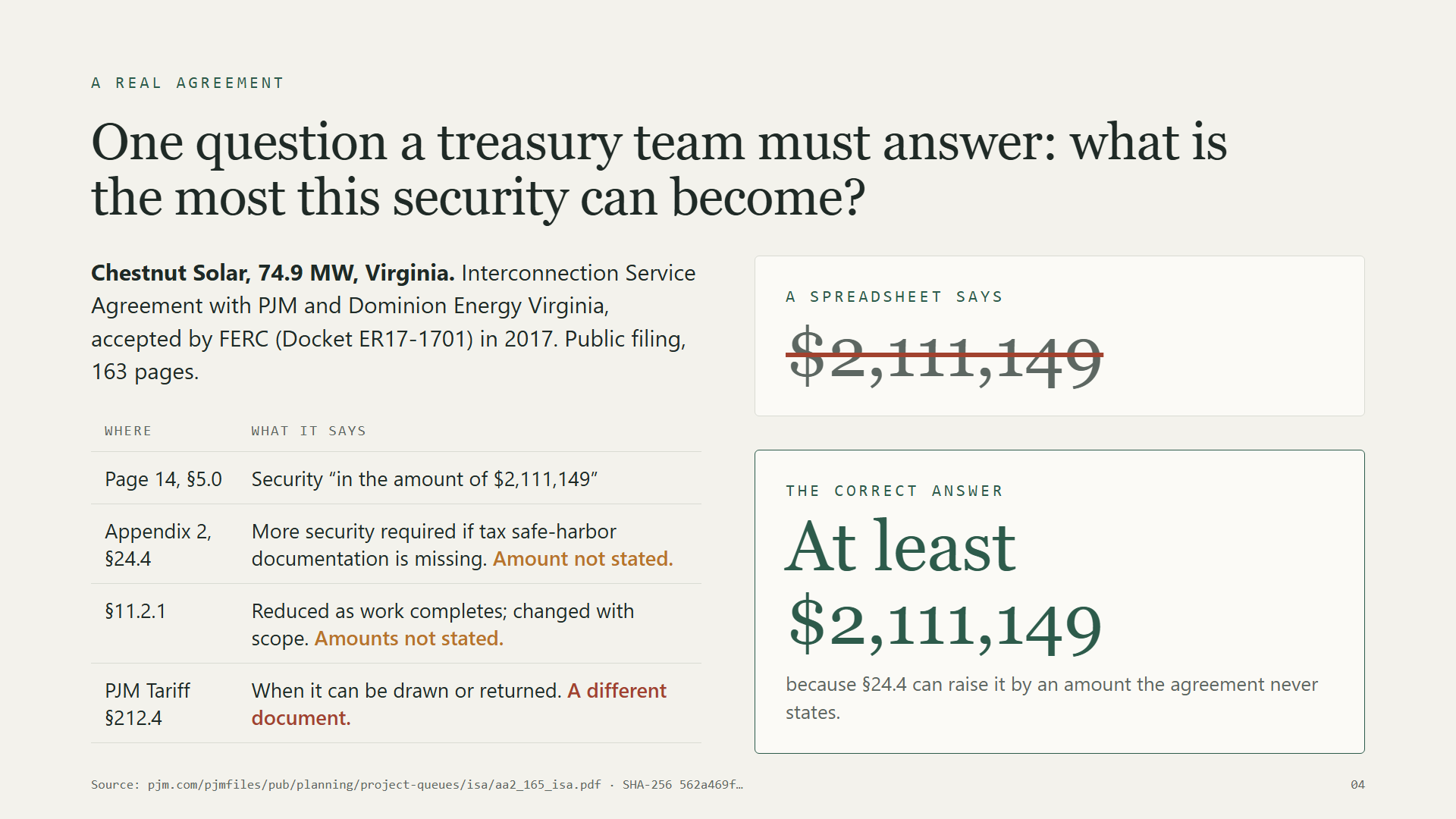 The correct answer is at least $2,111,149