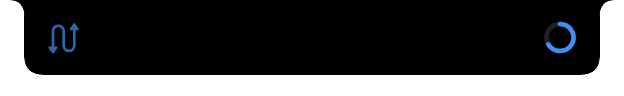 The notch showing a paused rebase icon and a progress ring