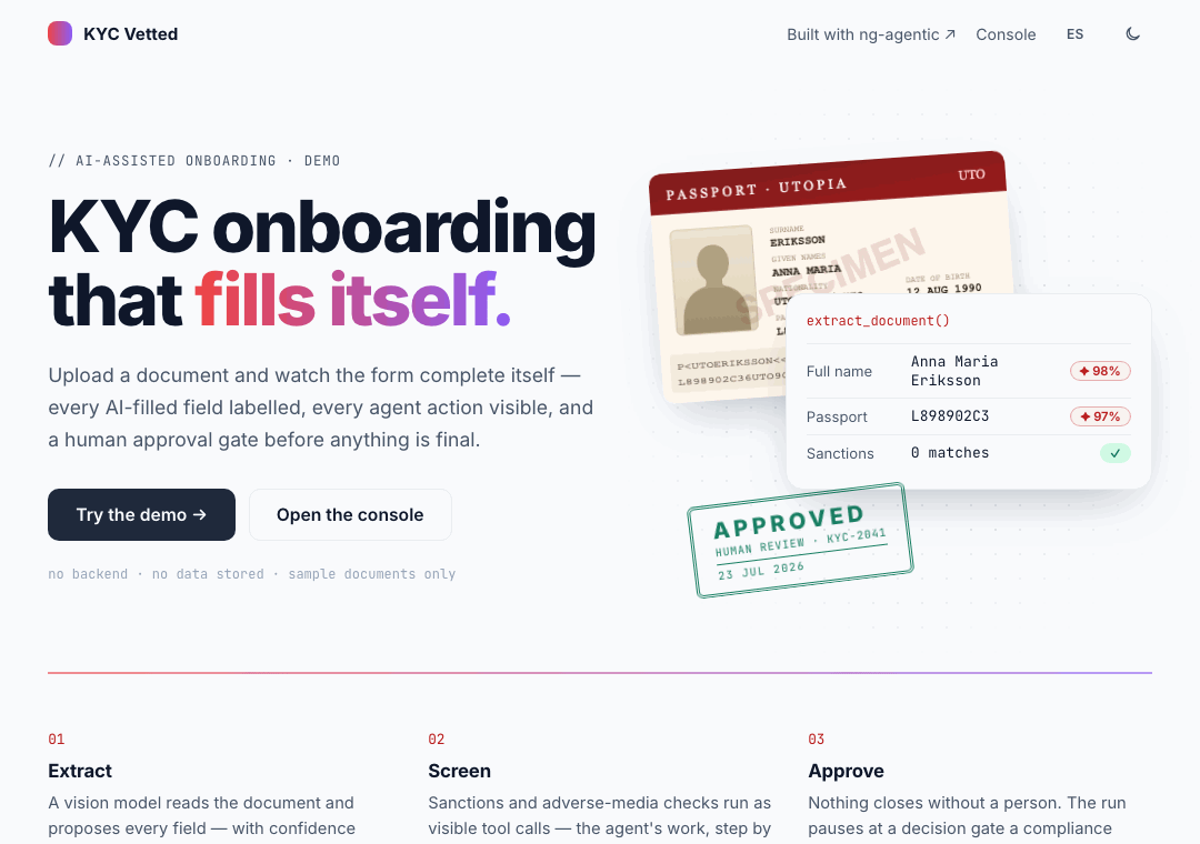 KYC Vetted demo