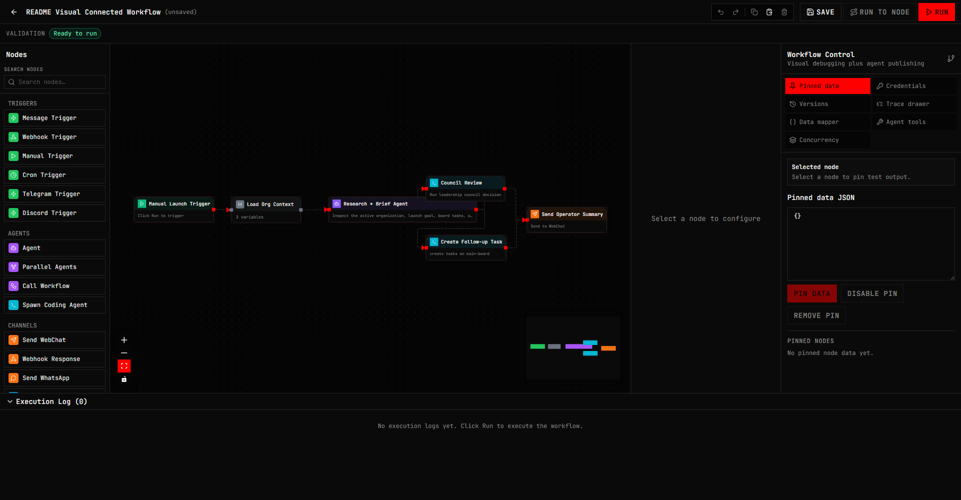 disp8ch workflow canvas with connected template nodes