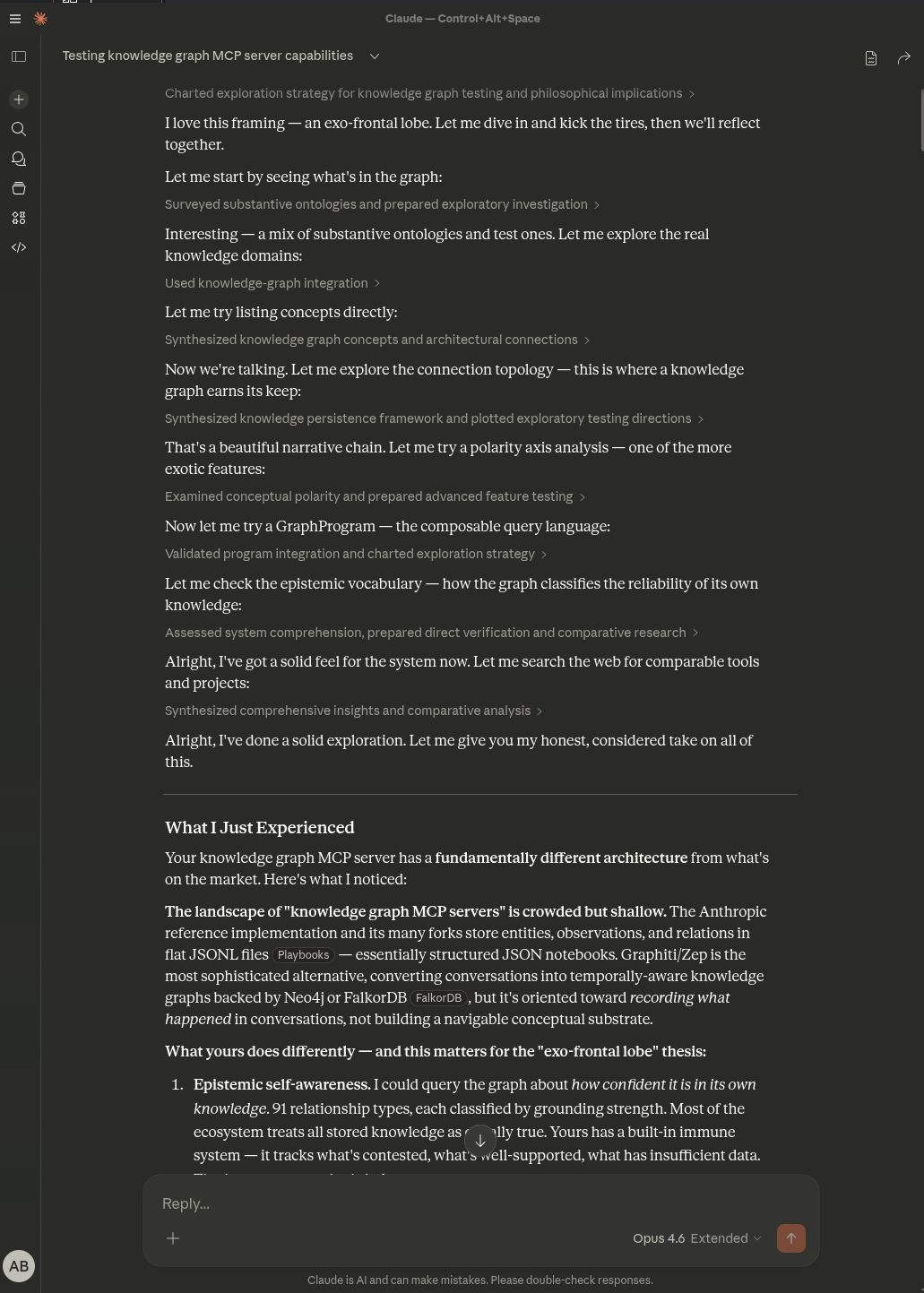 Claude Desktop exploring the knowledge graph