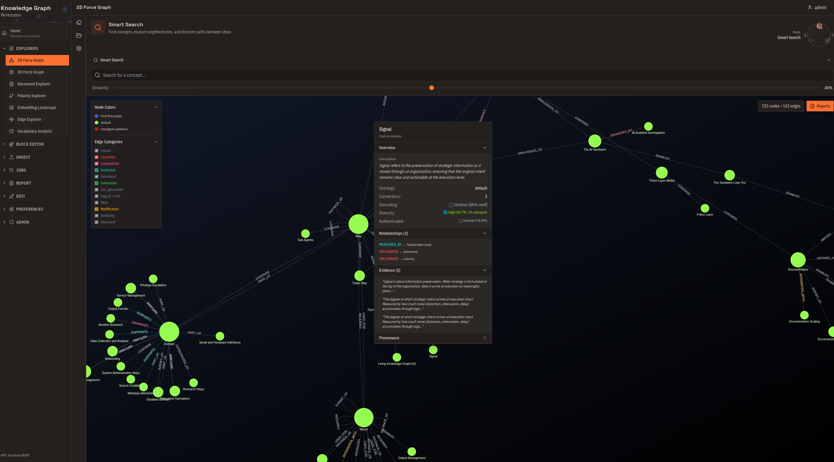 2D Force Graph Explorer