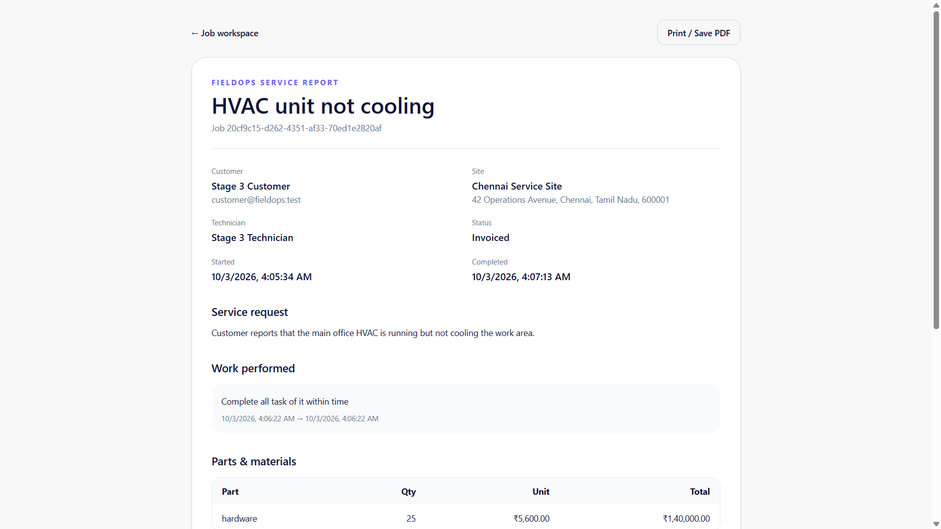 Paid invoice
