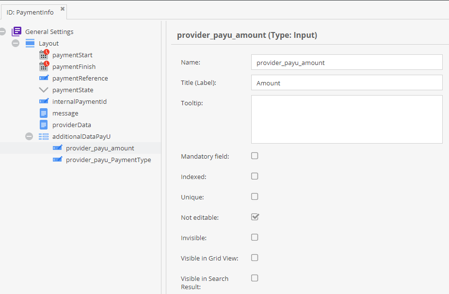 PaymentInfo Additional Data