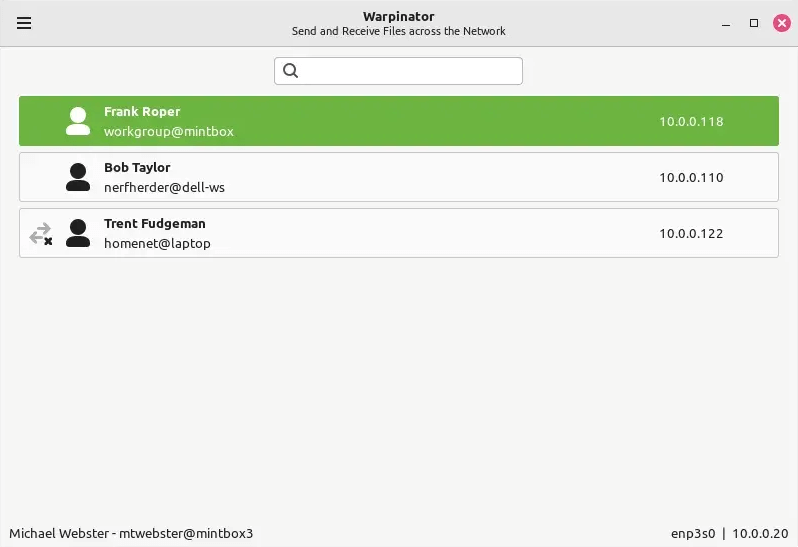 screenshot 1 of Warpinator