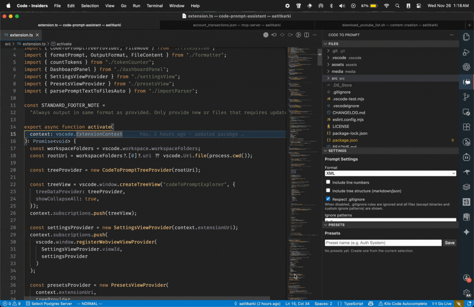 Code to Prompt overview