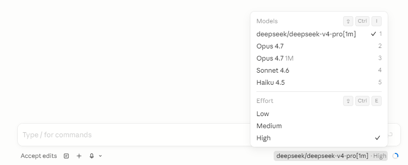 Remote control running DeepSeek V4 Pro in the browser