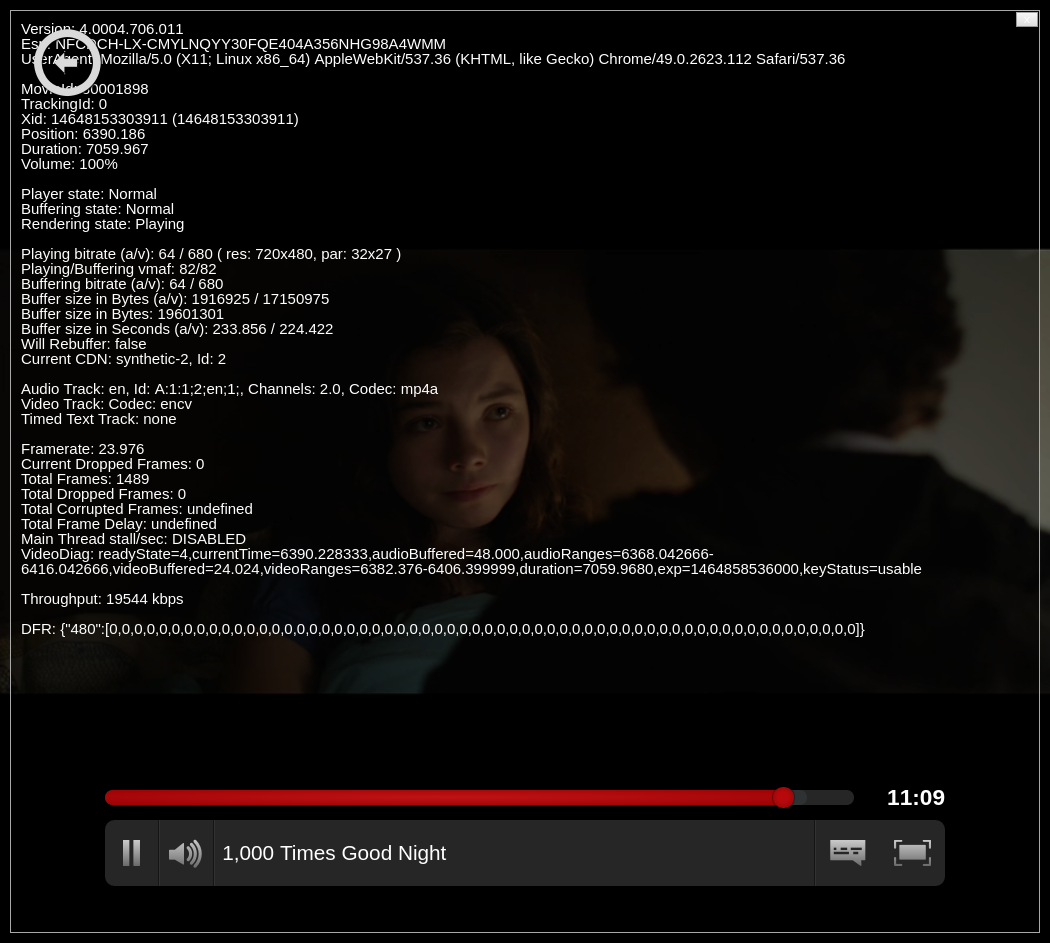 Netflix VideoPlaybackTest screenshot