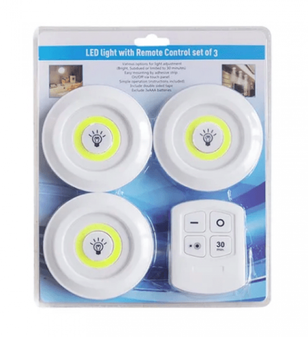 مصباح ليد لاسلكي ذكي يعمل باللمس مع جهاز تحكم عن بعد led light with remote control set of 3
