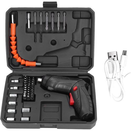 مفك براغي كهربائي منزلي محمول لاسلكي شحن USB أدوات كهربائية 3.6 مللي أمبير 1800 فولت