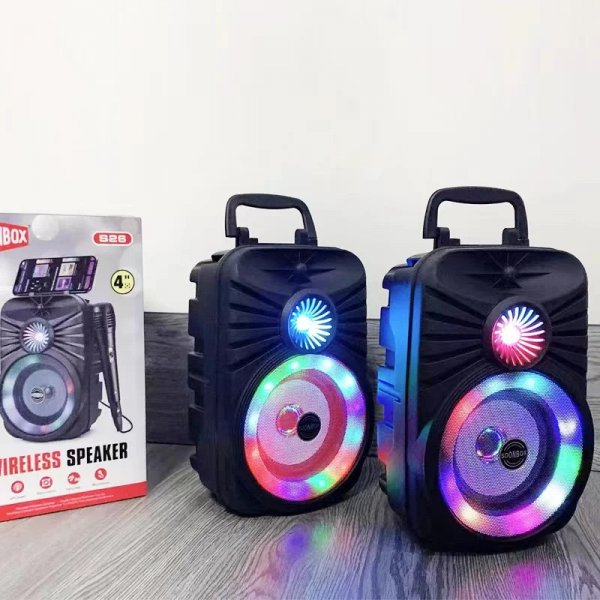 مكبر صوت يعمل بالبلوتوث للحفلات الخارجية لهب LED ضوء مشغل موسيقى منزلي كاريوكي