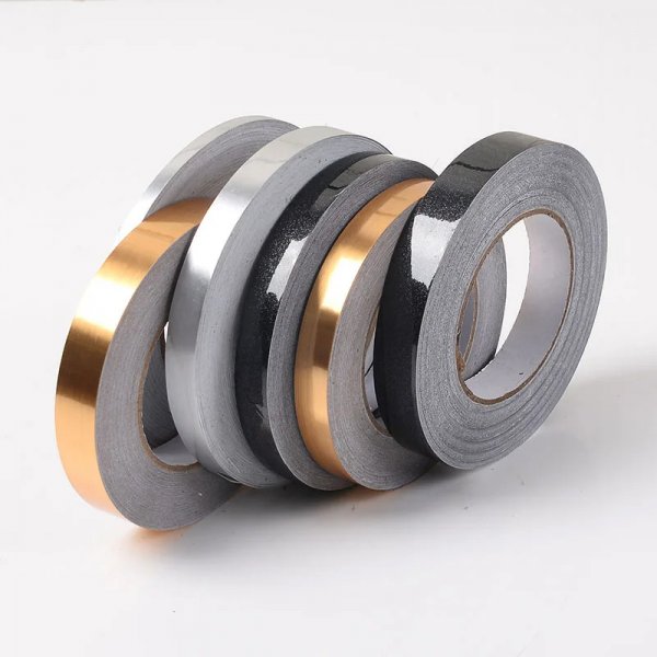 50 متر/لفة شريط لاصق للأرضيات الجدارية سيراميك مقاوم للعفن الذهبي والفضي والأسود خط ورق الحائط ديكورات المنزل