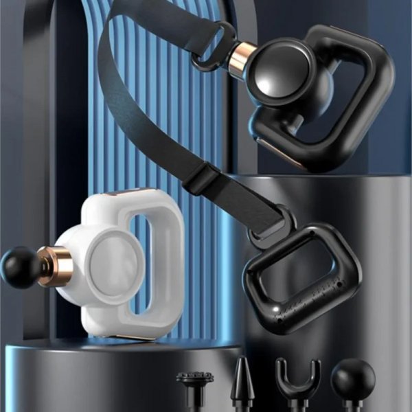 مسدس طاقة الاهتزاز لاسترخاء العضلات، أوهايو يورو منخفض الضوضاء، متعدد الوظائف، رأس وحزام، للجسم،