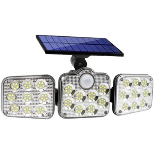 مصابيح حائط خارجية تعمل بالطاقة الشمسية بجهاز استشعار حركة، مصابيح شارع سلكية للامان مع كيبل بطول 5 متر ولوحة شمسية