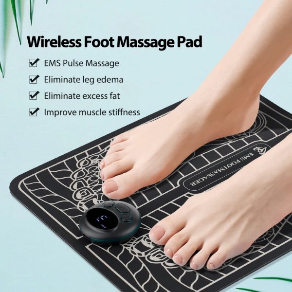 جديد جهاز تدليك القدم الكهرباىية قابلة للطي لتخفيف آلام والتعب EMS Foot Massager