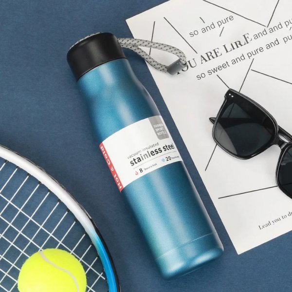 كوب معزول من الفولاذ المقاوم للصدأ بطبقة مزدوجة مع UL، كوب معزول بالفراغ، القهوة، الشاي، الماء، السفر في الهواء الطلق، مانع للتسرب، 550 مل