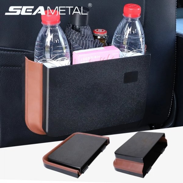 صندوق تخزين لمقعد السيارة مع حامل أكواب فاصل FOLDABLE DESIGN SAVE A PLCE
