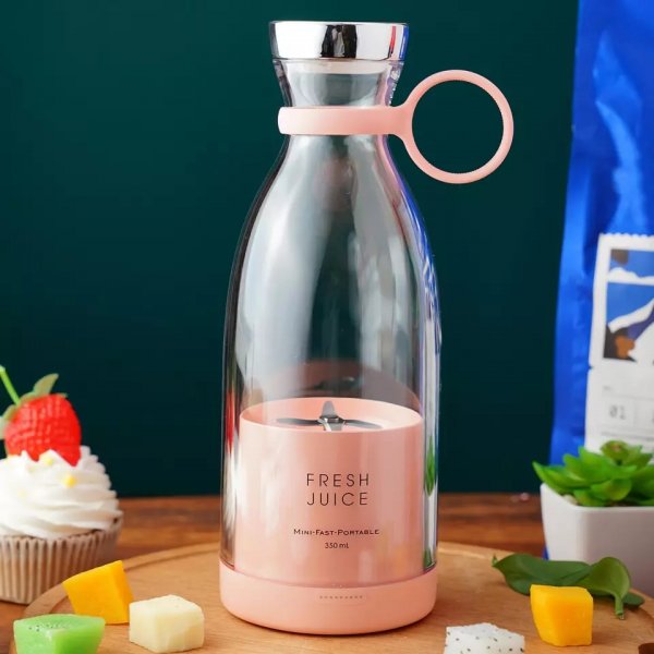 جديد 2023 عصارة فواكه كهربائية محمولة لاسلكية لتحضير العصائر الطازجة مخفوق الحليب وخلط الطعام للسفر العمل مقاوم للماء وسهلة التنظيف Mini-Fast-Portable USB