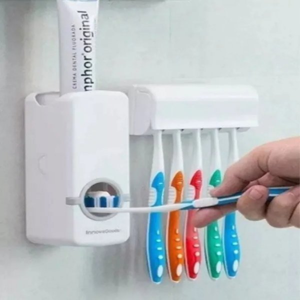 حامل فرشاة الاسنان والمعجون Toothpaste Dispenser.