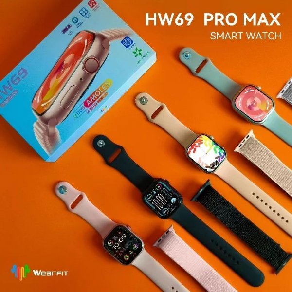 ساعة ذكية HW69 Pro Max Series 9 شاشة AMOLED 2.1 بوصة 1 جيجابايت ROM تدعم الموسيقى المحلية بلوتوث مكالمة ChatGPT