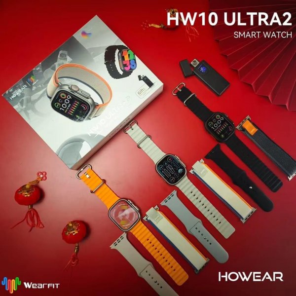 الساعة الذكية Hw10 Ultra 2 الجديدة Amoled C إطلاق 3 أساور وولاعة