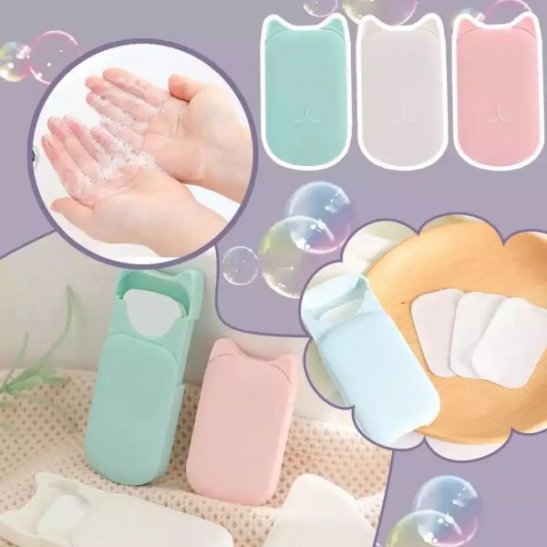 رقائق الصابون المحمولة سهلة لغسل اليدين وتطهير الصابون ورقة السفر رقائق الصابون القابل للتصرف اكسسوارات الحمام