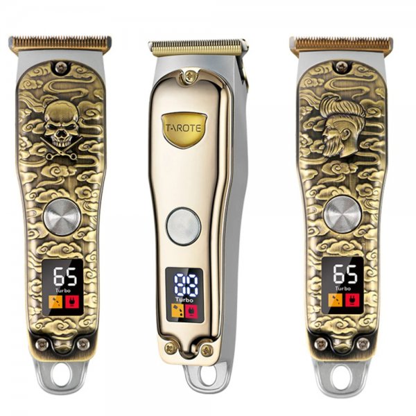 ماكينة قص الشعر الكهربائية الاحترافية للرجال مع شاشة LED قابلة للغسل وقابلة لإعادة الشحن ورأس فولاذي صلب