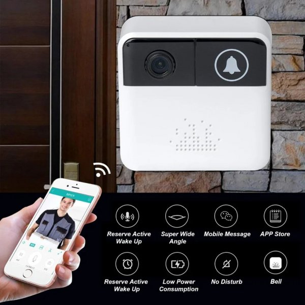 جرس الباب مع كاميرا HD لاسلكية