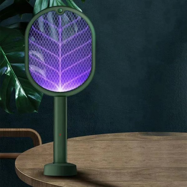 مضرب الذباب الكهربائي مع مصباح LED بالأشعة فوق البنفسجية لمصيدة البعوض