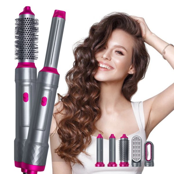 5en1Brosse à cheveux مجفف شعر مع مشط