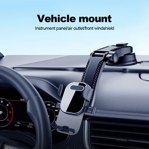حامل هاتف ذكي عالمي للسيارة على لوحة القيادة قابل للدوران 360 درجة مع كوب شفط