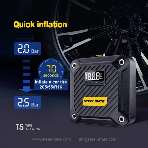 ضاغط هواء محمول قابل لإعادة الشحن 150PSI مع شاشة LCD