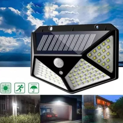 مصباح استشعار الحركة الشمسي 100 LED بثلاثة أوضاع
