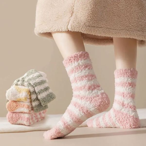 3 أزواج من جوارب الشتاء الدافئة المخملية منشفة