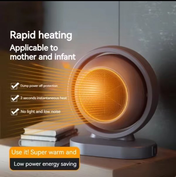 سخان كهربائي 380 واط محمول آمن مع ترموستات لسطح المكتب