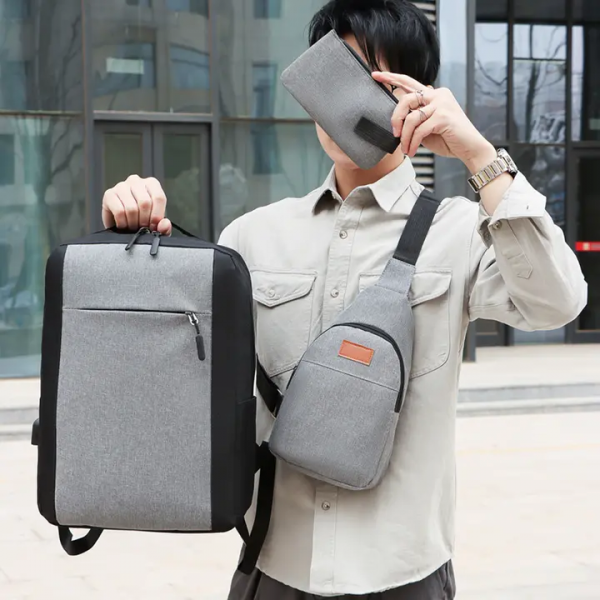 3 قطع حقيبة ظهر متعددة الوظائف بسعة كبيرة ومقاومة للماء للكمبيوتر المحمول حقائب مدرسية للطلاب