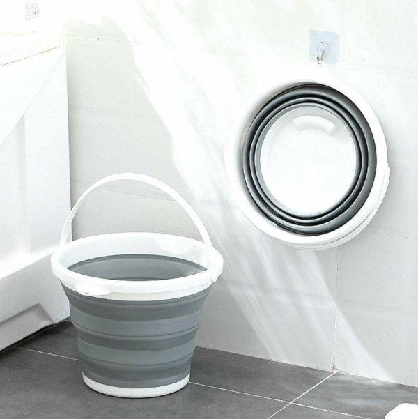 دلو سيليكون قابل للطي سعة 10 لتر أدوات المطبخ