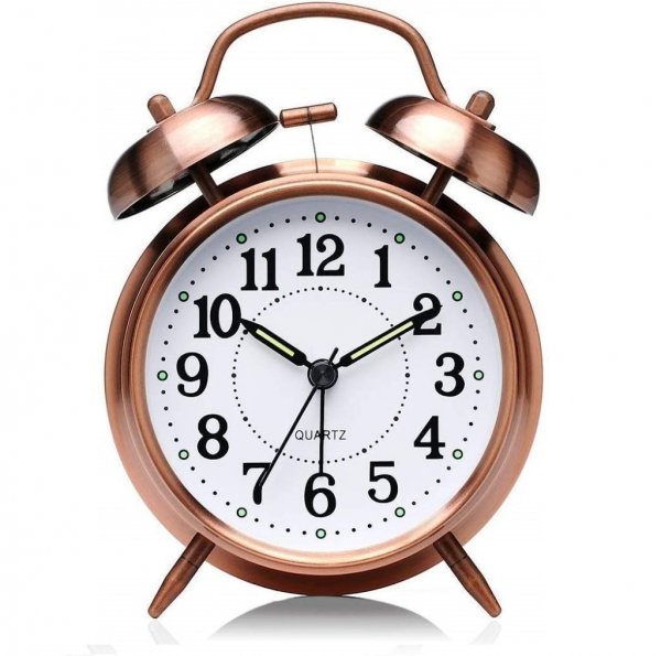 ساعة منبه نحاسية مزدوجة الجرس 13 سم