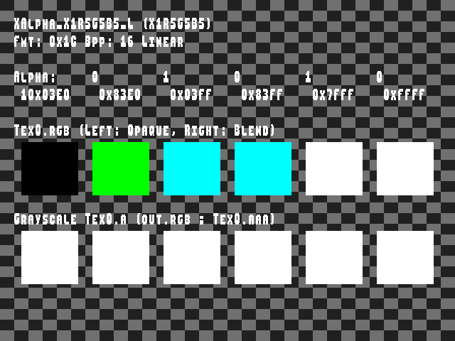 Test result for Texture_format::XAlpha_X1R5G5B5_L