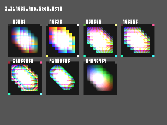 No alpha test result for Blend_surface::X_Z1RGB5_Add_SrcA_DstA