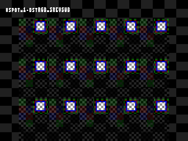 No alpha test result for Blend_tests::#spot_1-dstRGB_SREVSUB