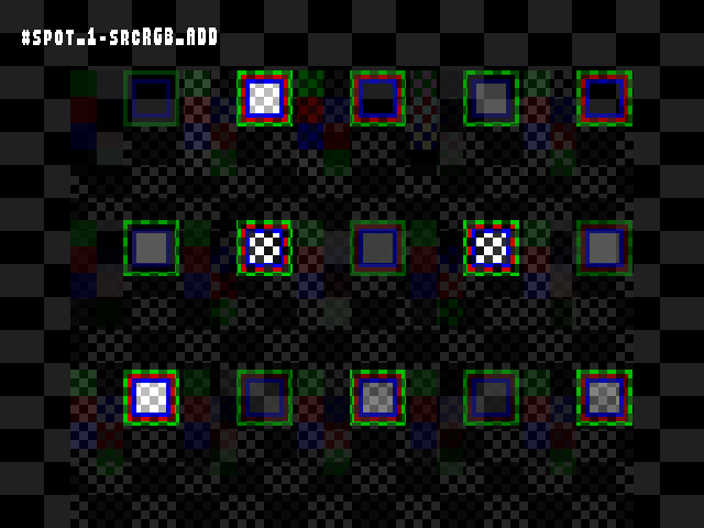 No alpha test result for Blend_tests::#spot_1-srcRGB_ADD