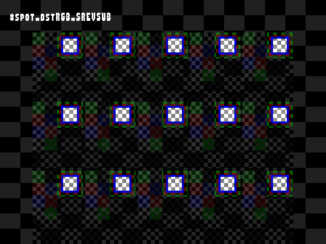No alpha test result for Blend_tests::#spot_dstRGB_SREVSUB