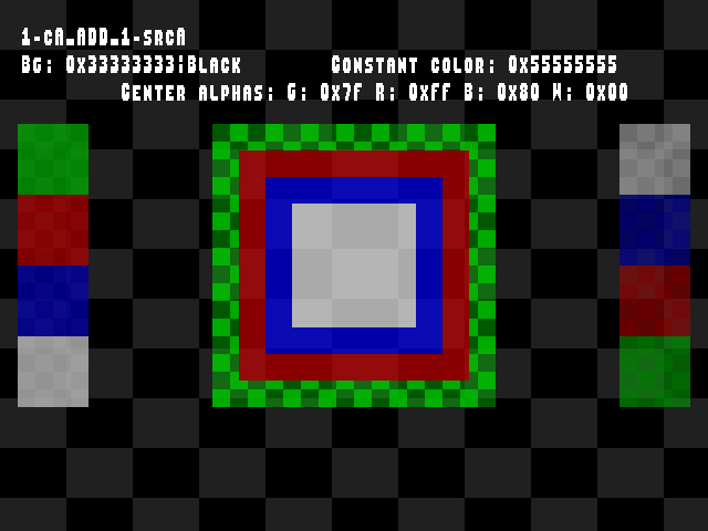 No alpha test result for Blend_tests::1-cA_ADD_1-srcA